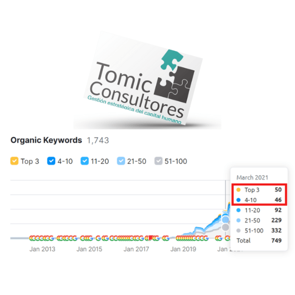 resultados de marketing digital para Tomic Consultores